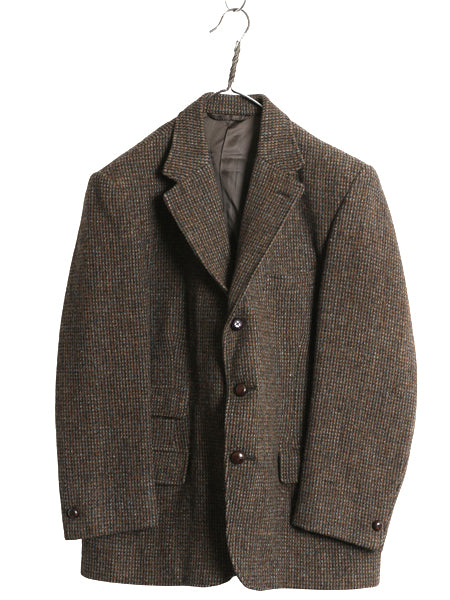 60s DUNN&Co ハリスツイード テーラード ジャケット メンズ S 古着 旧タグ ヴィンテージ ブレザー ダン社 イギリス製 厚手 ヘビーウェイト