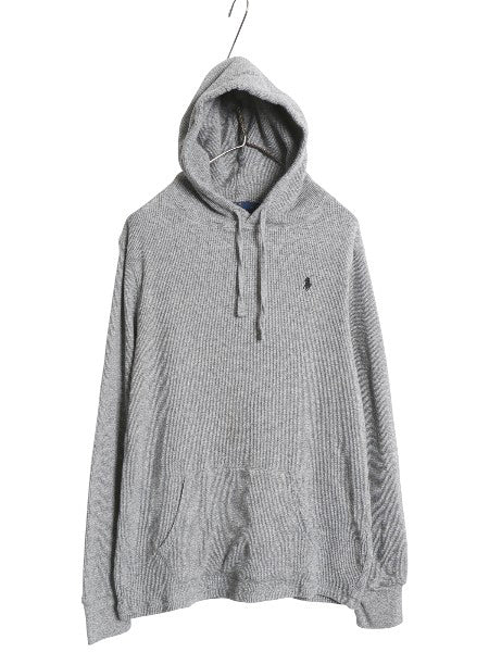 ポロ ラルフローレン サーマル フード パーカー メンズ M 古着 ロンT 長袖Tシャツ ワッフル プルオーバー カットソー ストレッチ シンプル