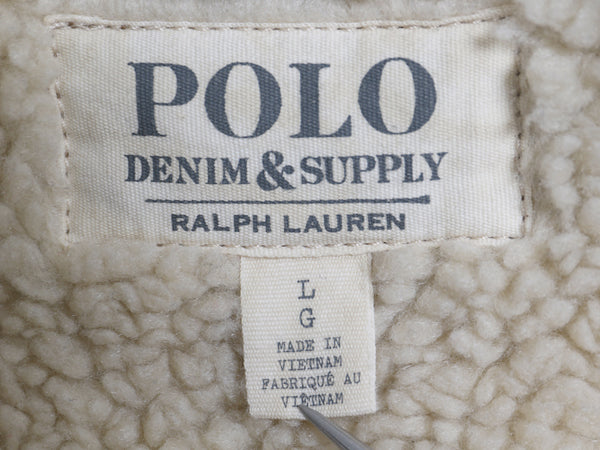 デニム&サプライ ラルフローレン 裏 ボア コーデュロイ ジャケット メンズ L ポロ ヴィンテージ 加工 パイル フリース トラッカー ブルゾン
