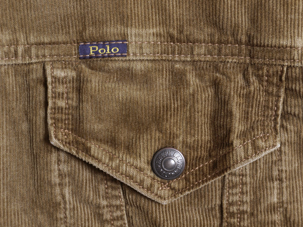 デニム&サプライ ラルフローレン 裏 ボア コーデュロイ ジャケット メンズ L ポロ ヴィンテージ 加工 パイル フリース トラッカー ブルゾン