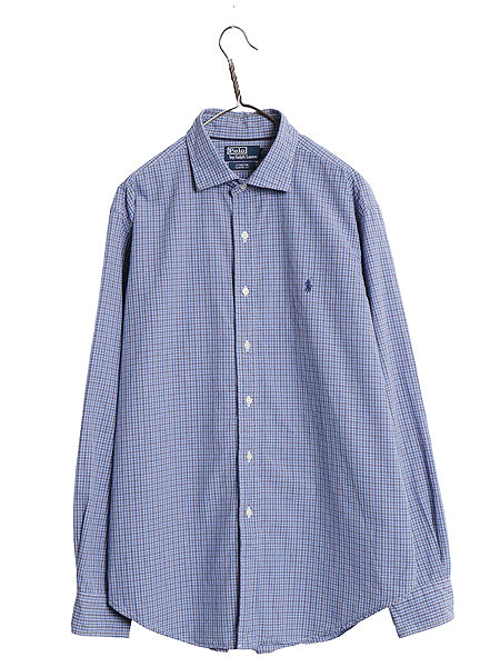 00s ポロ ラルフローレン チェック 長袖 シャツ メンズ XL / オールド コットン ワイシャツ カジュアル ドレス ワンポイント 大きいサイズ