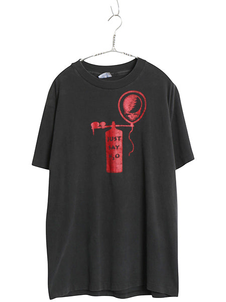 90s USA製 ★ グレイトフルデッド スカル ジョーク イラスト プリント Tシャツ メンズ L / オールド チャンピオン 当時物 バンド ロック 黒