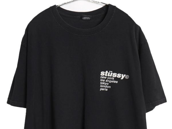 ステューシー ストロベリー イラスト プリント Tシャツ メンズ L 古着 ヘビーウェイト コットン イチゴ グラフィック アート ロゴ ブラック