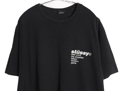 ステューシー ストロベリー イラスト プリント Tシャツ メンズ L 古着 ヘビーウェイト コットン イチゴ グラフィック アート ロゴ ブラック