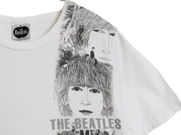 00s ビートルズ イラスト プリント Tシャツ メンズ S オールド アップル オフィシャル バンド ロック REVOLVER グラフィック モノトーン 白