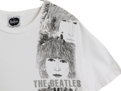 00s ビートルズ イラスト プリント Tシャツ メンズ S オールド アップル オフィシャル バンド ロック REVOLVER グラフィック モノトーン 白