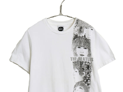 00s ビートルズ イラスト プリント Tシャツ メンズ S オールド アップル オフィシャル バンド ロック REVOLVER グラフィック モノトーン 白