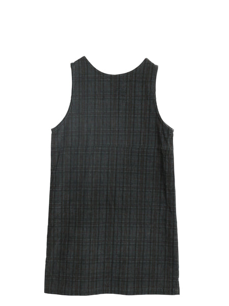 90s USA製 エルエルビーン 細畝 コーデュロイ ジャンパー スカート レディース M 古着 オールド チェック ひざ丈 ワンピース プルオーバー