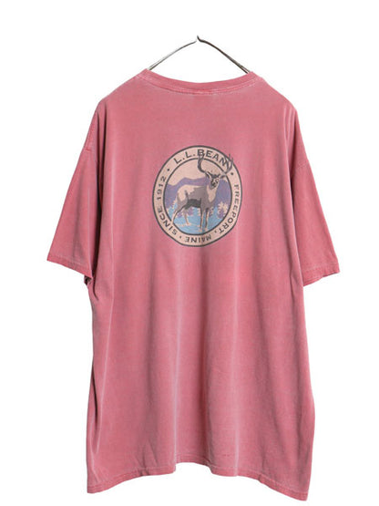 00s エルエルビーン シカ イラスト プリント Tシャツ メンズ XL 程 / オールド アウトドア ハンティング アニマル カットソー 大きいサイズ