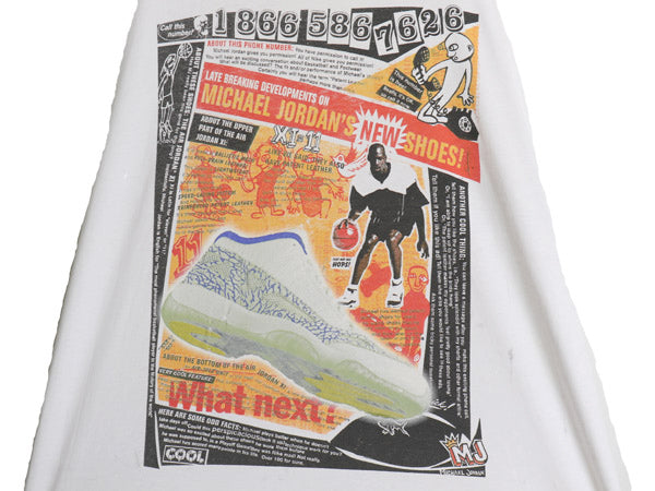 90s ★ ナイキ AIR JORDAN 11 EI マイケル ジョーダン プリント Tシャツ メンズ XL 古着 オールド 当時物 オフィシャル NBA バスケ 前V 白