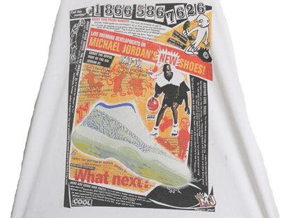 90s ★ ナイキ AIR JORDAN 11 EI マイケル ジョーダン プリント Tシャツ メンズ XL 古着 オールド 当時物 オフィシャル NBA バスケ 前V 白