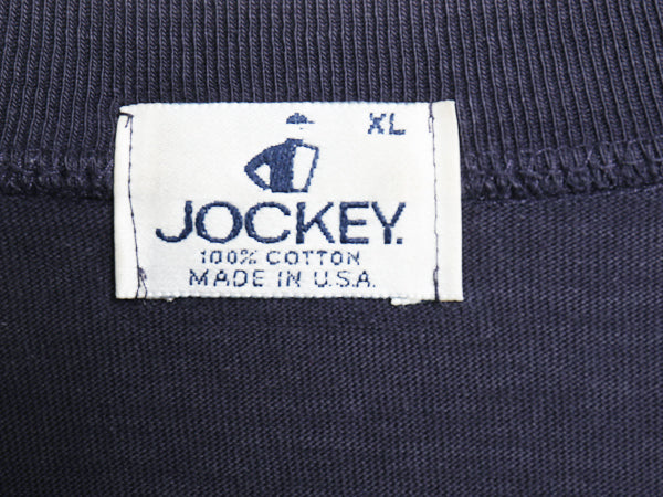 90s USA製 ジョッキー ポケット付き 無地 半袖 Tシャツ メンズ XL / 古着 オールド ポケT ブランク カットソー トップス 大きいサイズ 紺