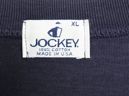 90s USA製 ジョッキー ポケット付き 無地 半袖 Tシャツ メンズ XL / 古着 オールド ポケT ブランク カットソー トップス 大きいサイズ 紺
