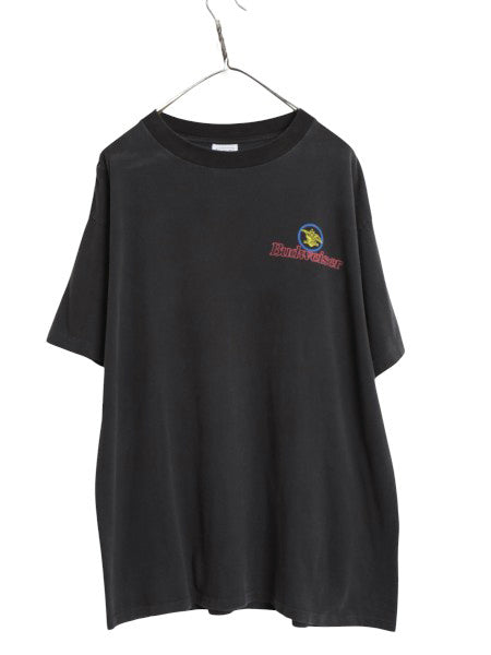 90s USA製 ★ バドワイザー カエル イラスト プリント Tシャツ メンズ XL / 古着 オールド グラフィック ビール 企業物 当時物 アニマル 黒
