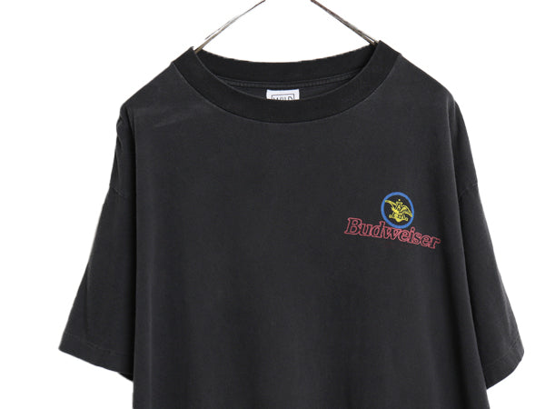 90s USA製 ★ バドワイザー カエル イラスト プリント Tシャツ メンズ XL / 古着 オールド グラフィック ビール 企業物 当時物 アニマル 黒
