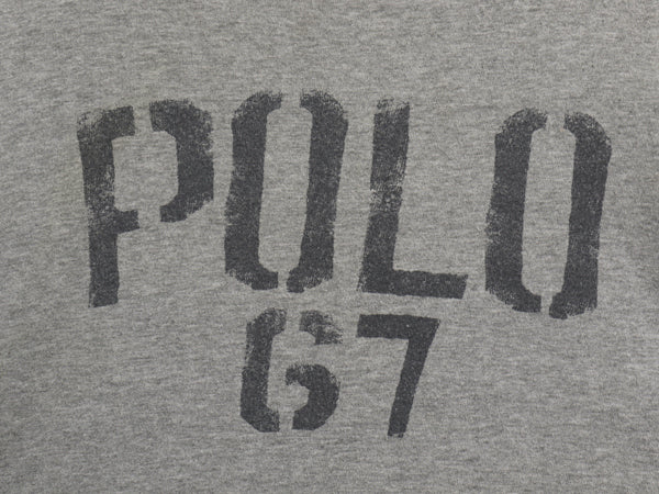 90s ポロスポーツ ラルフローレン プリント 半袖 Tシャツ メンズ XXL オールド ポロ ステンシル カットソー ゆったり 大きいサイズ グレー
