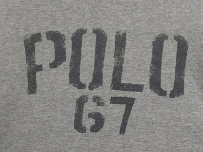 90s ポロスポーツ ラルフローレン プリント 半袖 Tシャツ メンズ XXL オールド ポロ ステンシル カットソー ゆったり 大きいサイズ グレー