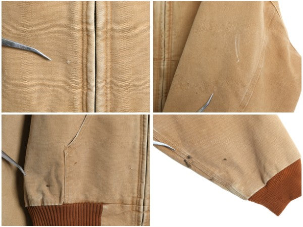 雰囲気系 USA製 カーハート アクティブ ジャケット メンズ L 程/ ワーク ダック パーカー 中綿 キルティング ライナー ブルゾン フルジップ