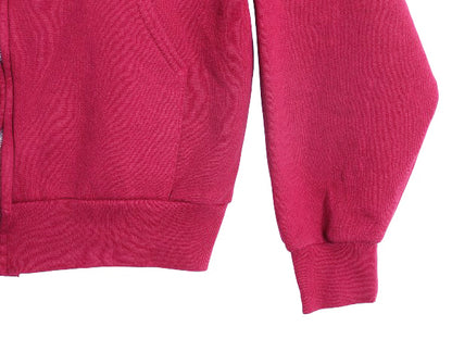 90s USA製 フルーツオブザルーム フルジップ 無地 スウェット フード パーカー メンズ レディース M オールド トレーナー 裏起毛 シンプル