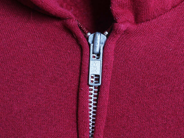 90s USA製 フルーツオブザルーム フルジップ 無地 スウェット フード パーカー メンズ レディース M オールド トレーナー 裏起毛 シンプル