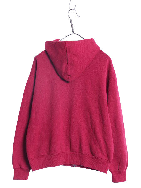 90s USA製 フルーツオブザルーム フルジップ 無地 スウェット フード パーカー メンズ レディース M オールド トレーナー 裏起毛 シンプル