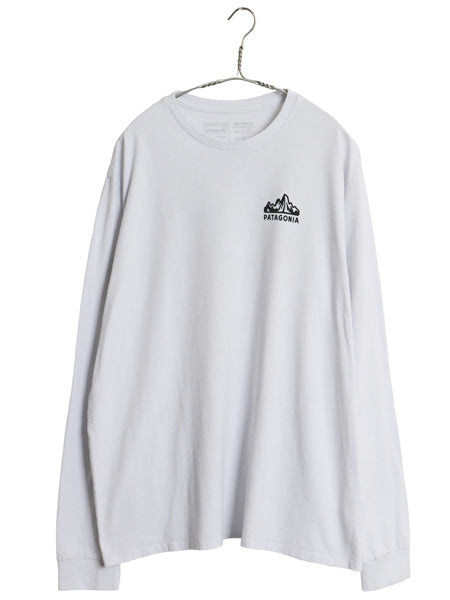 パタゴニア 両面 プリント 長袖 Tシャツ メンズ L / 20年製 アウトドア ロンT ロングスリーブ グラフィック アート イラスト カットソー 青