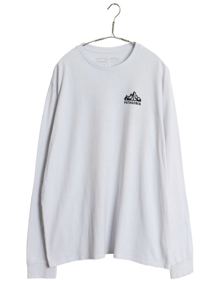 パタゴニア 両面 プリント 長袖 Tシャツ メンズ L / 20年製 アウトドア ロンT ロングスリーブ グラフィック アート イラスト カットソー 青