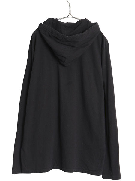 ポロ ラルフローレン フード付き プリント 長袖 Tシャツ メンズ XL ロンT フード パーカー プルオーバー カットソー 大きいサイズ ブラック