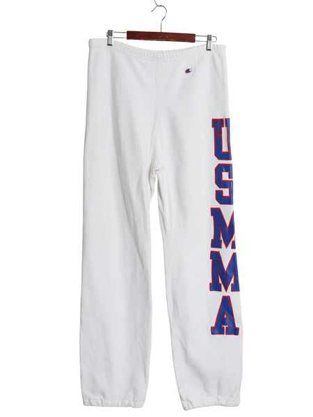 80s USA製 チャンピオン USMMA リバースウィーブ スウェット パンツ メンズ XL ヴィンテージ 目付き ミリタリー プリント 大きいサイズ 白