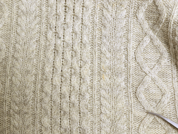 80s ブルックスブラザーズ ケーブル ニット セーター XL メンズ L 程/ ヴィンテージ ウール フィッシャーマン ヘビーウェイト ナチュラル