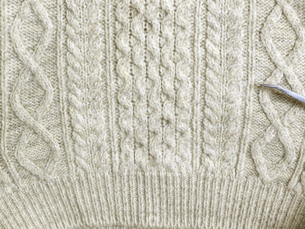 80s ブルックスブラザーズ ケーブル ニット セーター XL メンズ L 程/ ヴィンテージ ウール フィッシャーマン ヘビーウェイト ナチュラル