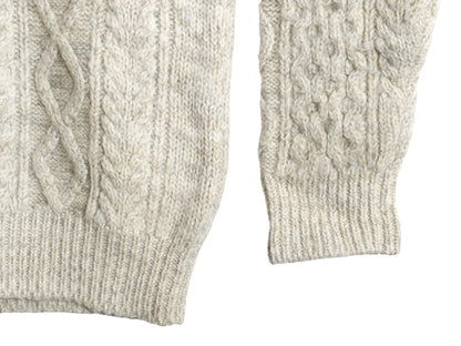 80s ブルックスブラザーズ ケーブル ニット セーター XL メンズ L 程/ ヴィンテージ ウール フィッシャーマン ヘビーウェイト ナチュラル