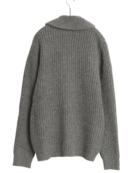 エルエルビーン ショールカラー ニット カーディガン メンズ M / 古着 ラム ウール セーター 前開き 重ね着 リブ編み ポケット付き グレー