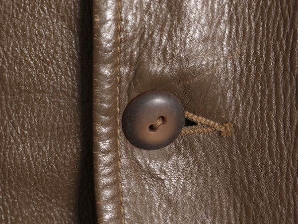 50s 60s Custom Coat Co 本革 レザー テーラード ジャケット メンズ M 程 ヴィンテージ 革ジャン ブレザー ディアスキン 鹿革 シンプル 茶