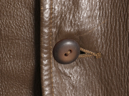 50s 60s Custom Coat Co 本革 レザー テーラード ジャケット メンズ M 程 ヴィンテージ 革ジャン ブレザー ディアスキン 鹿革 シンプル 茶