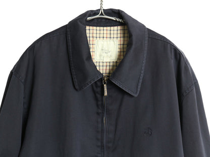 ブルックスブラザーズ スイングトップ ジャケット メンズ L / コットン フルジップ ジャンパー ブルゾン チェック ライナー 付き ネイビー