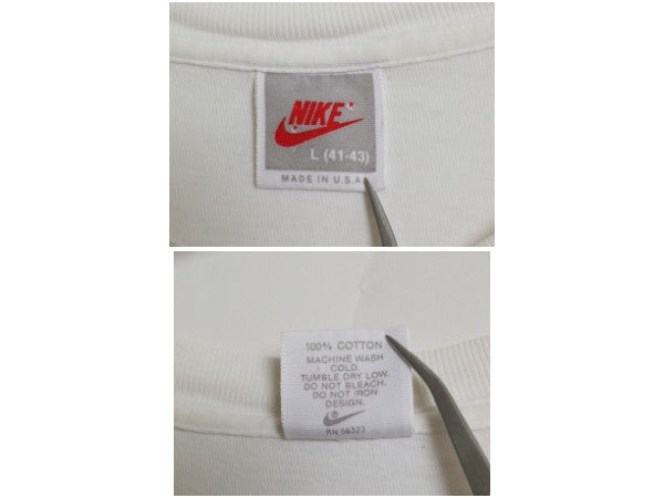 90s USA製 ナイキ 両面 プリント Tシャツ メンズ L / オールド 初期 銀タグ 当時物 シングルステッチ カットソー ヘビーウェイト コットン 