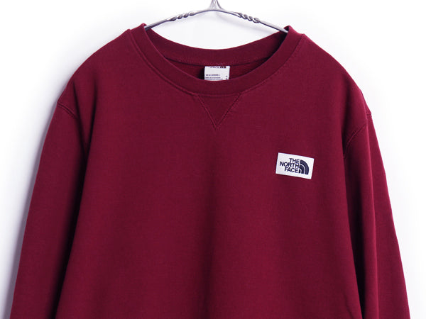 ノースフェイス ワンポイント ロゴ 刺繍 スウェット メンズ XL / 古着 アウトドア 前V トレーナー クルーネック 裏起毛 薄手 大きいサイズ