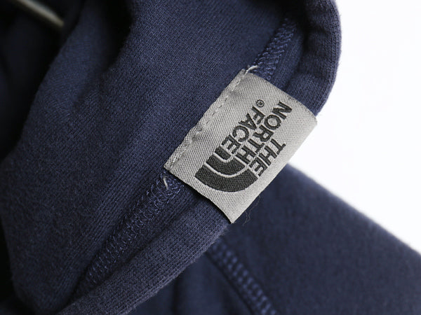 ノースフェイス フルジップ スウェット フード パーカー メンズ M / アウトドア トレーナー 裏起毛 ワンポイント ロゴ 刺繍 無地 ネイビー