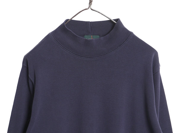 90s ジェイクルー ハイネック 無地 長袖 Tシャツ メンズ М / 古着 旧タグ ロンT リブ編み コットン ヘビーウェイト ストレッチ カットソー