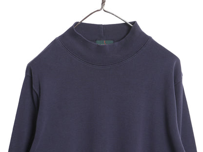 90s ジェイクルー ハイネック 無地 長袖 Tシャツ メンズ М / 古着 旧タグ ロンT リブ編み コットン ヘビーウェイト ストレッチ カットソー