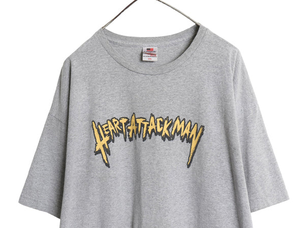 00s USA製 アート イラスト プリント Tシャツ メンズ 2XL オールド ケルベロス オオカミ ドッグ アニマル グラフィック 両面 大きいサイズ