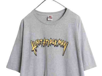 00s USA製 アート イラスト プリント Tシャツ メンズ 2XL オールド ケルベロス オオカミ ドッグ アニマル グラフィック 両面 大きいサイズ