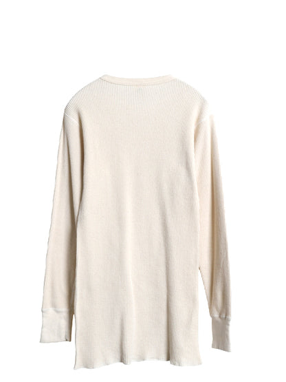 80s USA製 長袖 サーマル Tシャツ メンズ XL 小さめ / 古着 ヴィンテージ ロンT ワッフル 無地 カットソー インナー ストレッチ ナチュラル