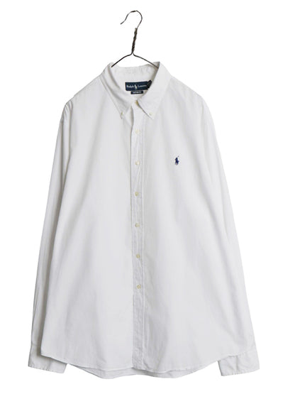 00s ラルフローレン 長袖 ボタンダウン シャツ メンズ XXL 古着 オールド ポロ 長袖シャツ コットン ワイシャツ ビジネス 大きいサイズ 白