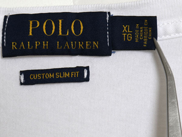 ポロ ラルフローレン プリント 半袖 Tシャツ メンズ XL スリムフィット カットソー シングルステッチ オリンピック 星条旗 大きいサイズ 白