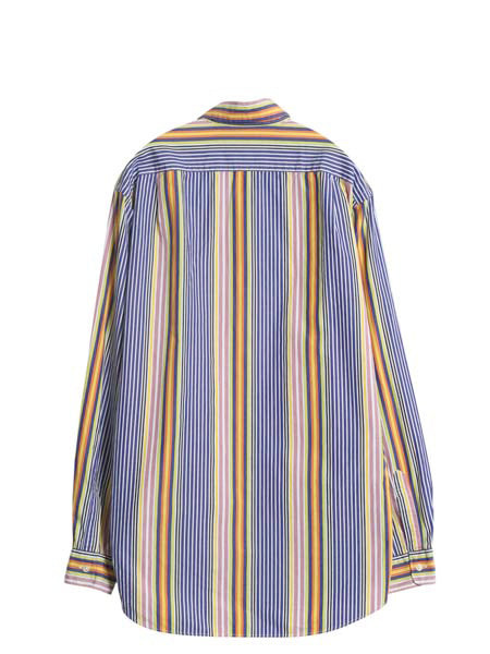  90s ポロ ラルフローレン ストライプ 長袖 シャツ メンズ M 古着 オールド コットン マルチカラー カジュアル ゆったり ワイシャツ 薄手