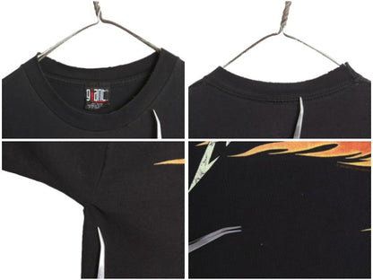 90s ★ メタリカ パスヘッド フレイム スカル イラスト プリント Tシャツ メンズ XL オールド オフィシャル 当時物 バンド メタル 黒 GIANT