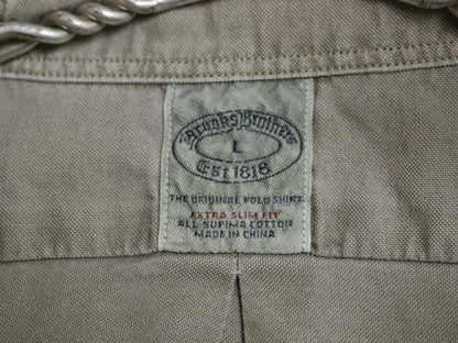 ブルックスブラザーズ 長袖 ボタンダウン シャツ メンズ L 長袖シャツ スーピマ コットン オックスフォード シンプル ワンポイント スリム