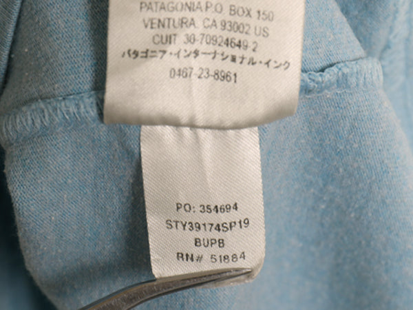 パタゴニア 両面 プリント 半袖 Tシャツ メンズ L / 19年製 アウトドア P6 ボックスロゴ バックプリント クルーネック カットソー シンプル
